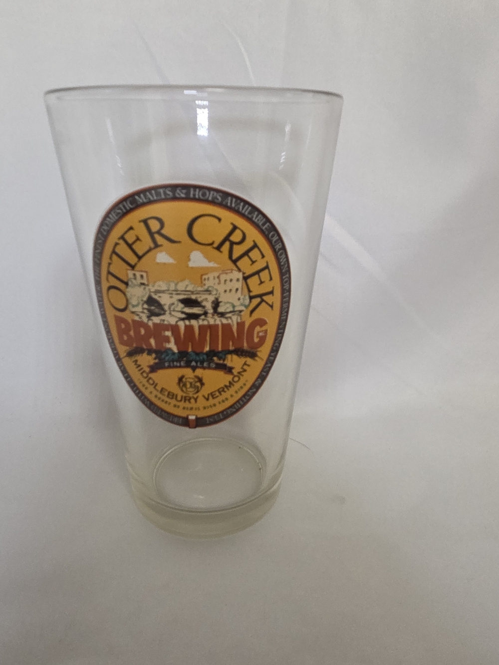 Otter Creek Brewing Fine Ales, Middlebury, Vermont, 16 Oz Pint Draft Beer Glass